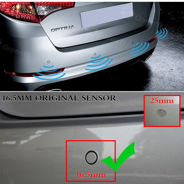 Original 13Mm Flat Sensors Adjustable Depth 16Mm Car Parking Sensor Assistance Backup Radar Buzzer System for Rear Front Bumper - Image 3