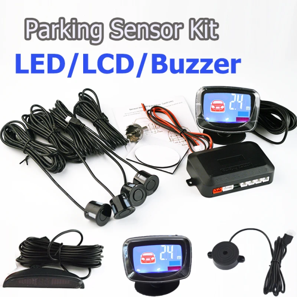 4 Sensors LED Display/ Buzzer 22Mm Car Parking Sensor Kit Reverse Backup Car Parking Radar Monitor - Image 2