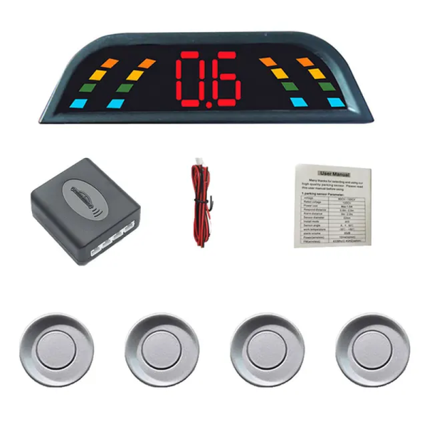 Car Parktronic LED Parking Sensor Kit Backlight Display with Switch Reverse Back-Up Monitor Detector System with 4 Sensors - Image 10