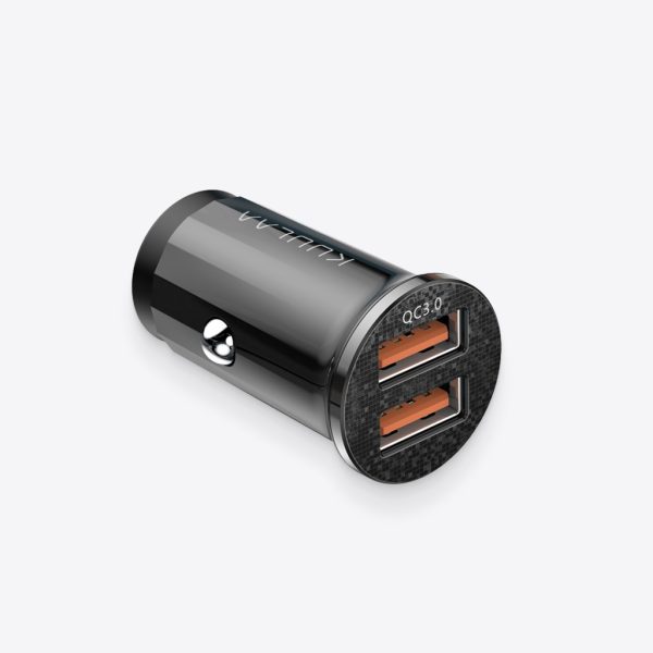 Black Quick-Charge Dual-USB Charger Port