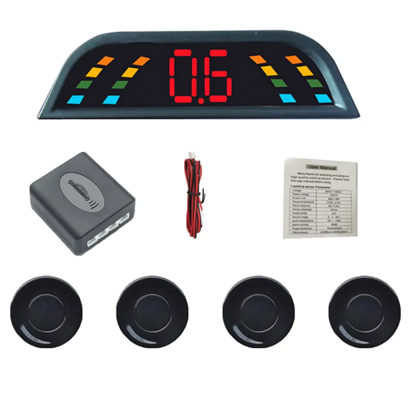 Car Parktronic LED Parking Sensor Kit Backlight Display with Switch Reverse Back-Up Monitor Detector System with 4 Sensors - Image 3