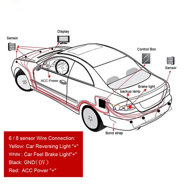 Car Parktronic LED Parking Sensor with 8 Sensors Reverse Backup Car Parking Radar Monitor Detector System 22MM Backlight Display - Image 7