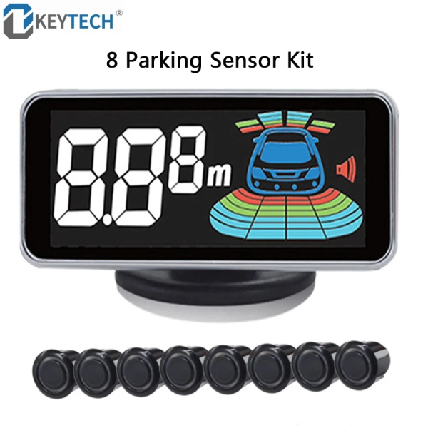 Okeytech 8 Sensors Parking Sensor Auto Automobile Reversing Radar Parking Car Detector Parking Assistance Parking Radar Reverse - Image 2