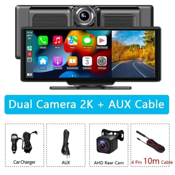 Carplay & Android Auto Car DVR Black Box 10.26 Inch Car Screen Dash Cam Camera Night Vision Video Recorder Car Assecories - Image 9