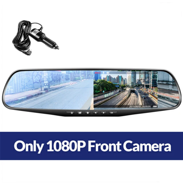 4.3 Inch Driving Recorder Car DVR Rearview Mirror Dual Lens Car Recorder 1080P IPS Front and Rear Camera Registrar Black Box New