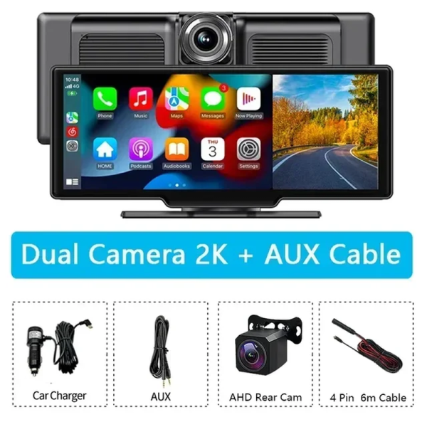 Carplay & Android Auto Car DVR Black Box 10.26 Inch Car Screen Dash Cam Camera Night Vision Video Recorder Car Assecories - Image 8