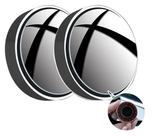 2Pcs round Frame Convex Blind Spot Mirror Safety Driving Wide Angle 360 Degree Adjustable Clear Rearview Mirror - Image 9