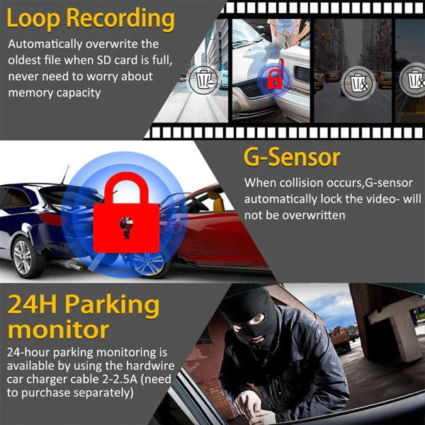 170° Wifi Dash Cam Recorder Car Camera HD 1080P Car DVR Vehicle Video G-Sensor - Image 13