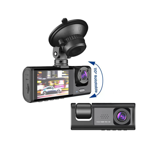 3 Channel Car DVR HD 1080P 3-Lens inside Vehicle Dash Camthree Way Camera Dvrs Recorder Video Registrator Dashcam Camcorder - Image 3