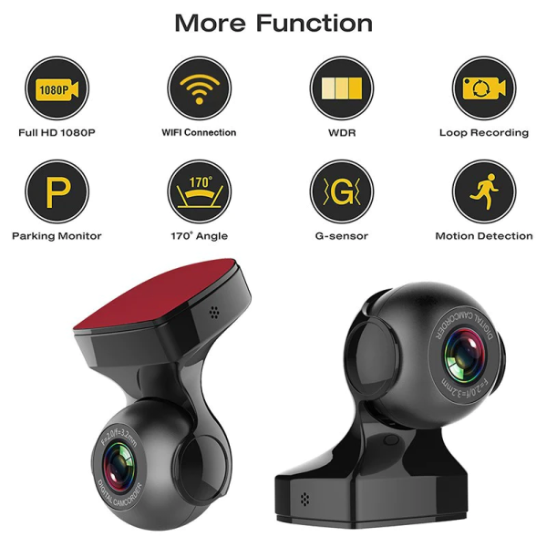 170° Wifi Dash Cam Recorder Car Camera HD 1080P Car DVR Vehicle Video G-Sensor - Image 2