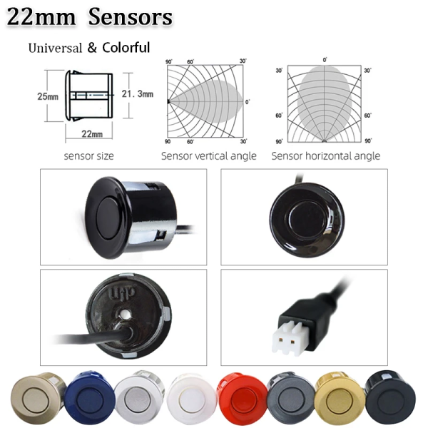 Parking Sensor Kit Buzzer 22Mm 4 Sensors Reverse Backup Radar Audible Alert Indicator Probe System 8 Colors 12V - Image 4