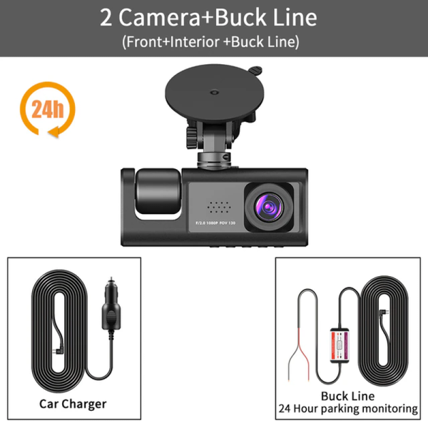 3 Channel Car DVR HD 1080P 3-Lens inside Vehicle Dash Camthree Way Camera Dvrs Recorder Video Registrator Dashcam Camcorder - Image 8