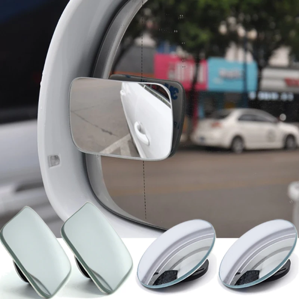 Car outside Mirror Blind Spot Auxiliary Mirror Rear View Convex Wide Angle Parking Reversing Rearview Rimless Mirrors - Image 2