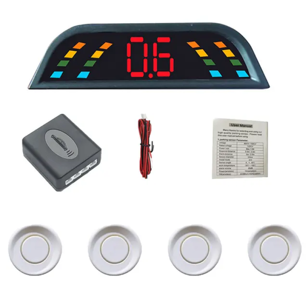 Car Parktronic LED Parking Sensor Kit Backlight Display with Switch Reverse Back-Up Monitor Detector System with 4 Sensors - Image 8