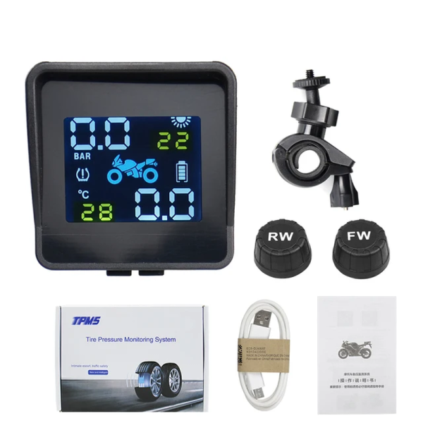 TPMS Wireless Tire Pressure Monitoring System Solar Power Clock LCD Display 4 External/Internal Sensor Tire Pressure Sensors - Image 8