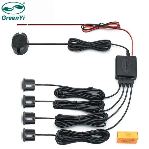 4 Sensors Buzzer 22Mm Car Parking Sensor Kit Reverse Backup Radar Sound Alert Indicator Detector System 12V - Image 2