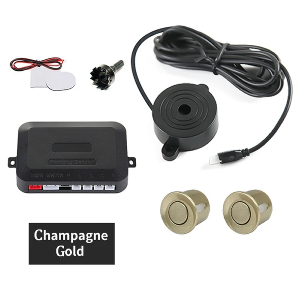 Car Parking Sensor Kit 2 Sensors 22Mm LED Screen Reverse Radar Sound Alert Indicator System 8 Colors