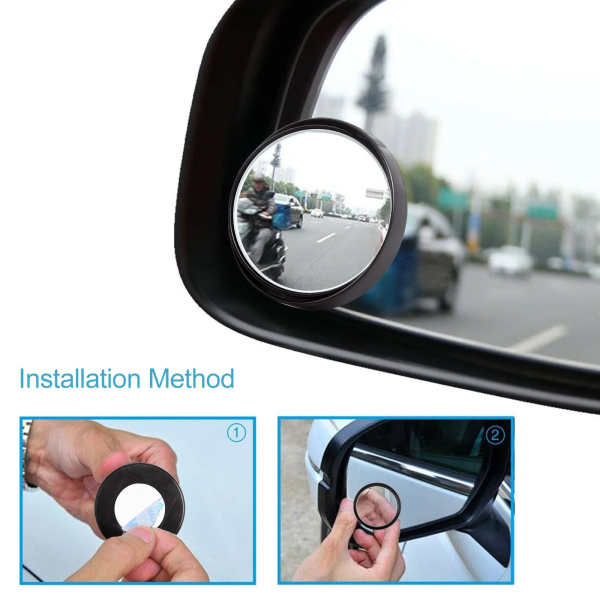 2Pcs 360 Wide Angle Convex Rear Side View Blind Spot Mirror Car Auto Universal - Image 2