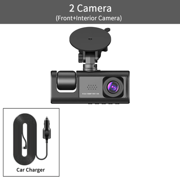 3 Channel Car DVR HD 1080P 3-Lens inside Vehicle Dash Camthree Way Camera Dvrs Recorder Video Registrator Dashcam Camcorder